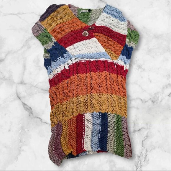 Desigual Tops - Desigual Crochet Sweater Vest Size Small